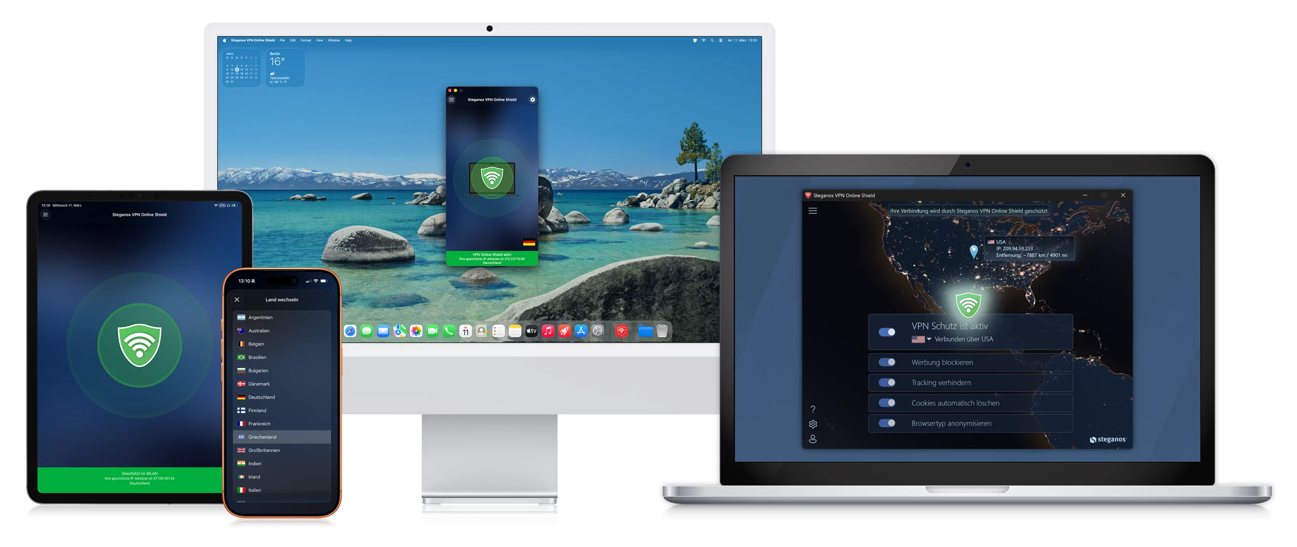 Steganos VPN Online Shield auf PC, Notebook, Smartphone und Tablet